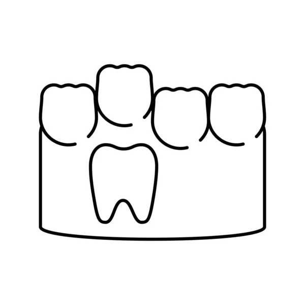 Illustration vectorielle d'icône de ligne de dents de bébé et molaire — Image vectorielle