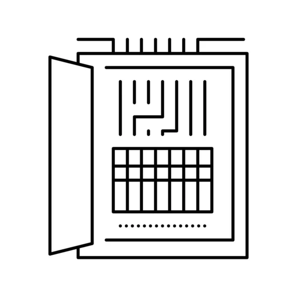 Fusibles eléctricos caja línea icono vector ilustración — Archivo Imágenes Vectoriales