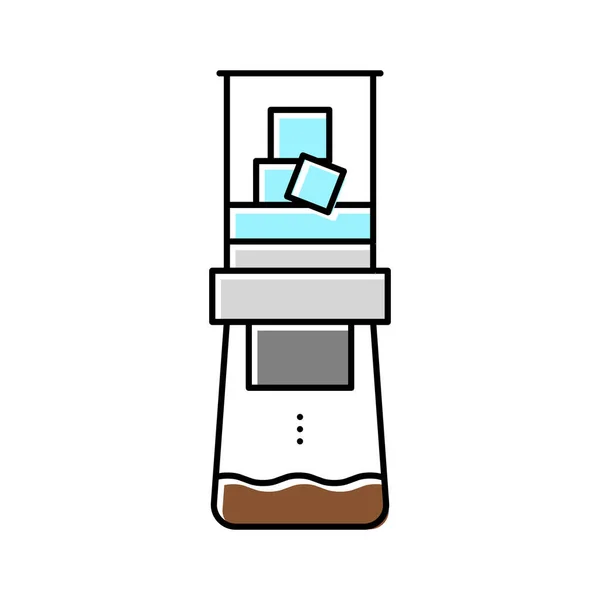 Eis Tropf Kaffeemaschine Farbe Symbol Vektor Illustration — Stockvektor