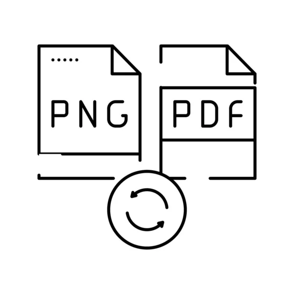 Převést png do souboru PDF Ikona řádku vektoru ilustrace — Stockový vektor