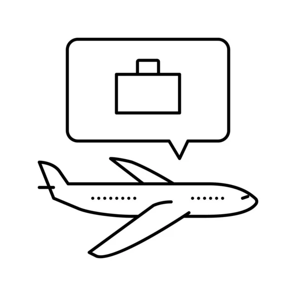 Air travelling and working line icon vector illustration — Stock Vector