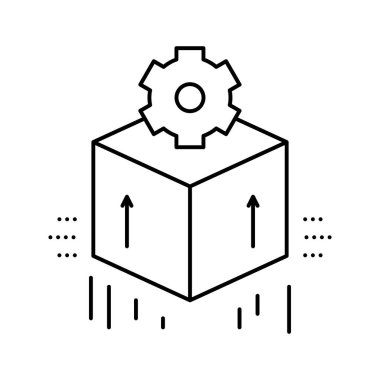 bilgisayar yumuşak geliştirme çizgisi ikon vektör çizimi