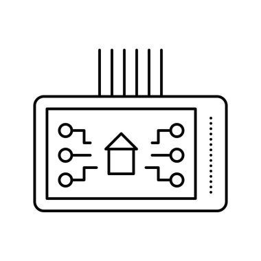 Akıllı ev aygıtı satır simgesi vektörü izole çizimi