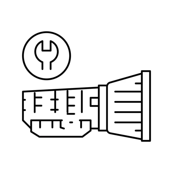 Caja de cambios línea de reparación icono vector ilustración aislada — Archivo Imágenes Vectoriales