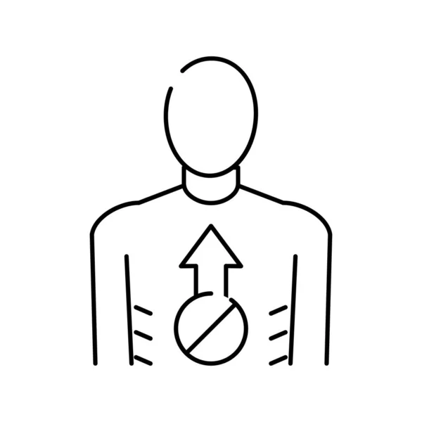Anorexia psychologische ziekte lijn pictogram vector illustratie — Stockvector