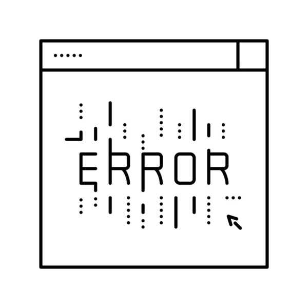 Error de la computadora línea icono vector ilustración — Archivo Imágenes Vectoriales