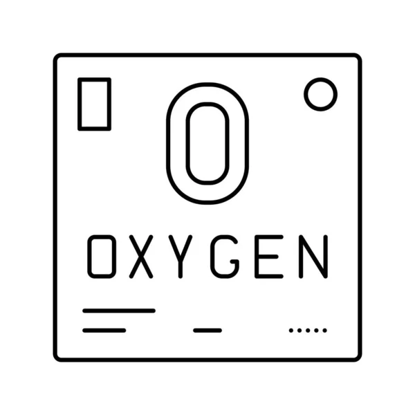 Elemento químico oxígeno 02 línea icono vector ilustración — Archivo Imágenes Vectoriales
