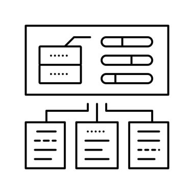 test sistemi çizgi simgesi vektör çizimi