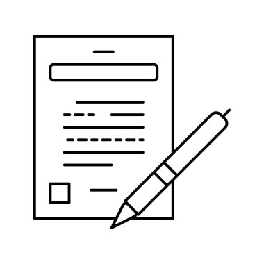 anlaşma satır imzalama vektör illüstrasyonu