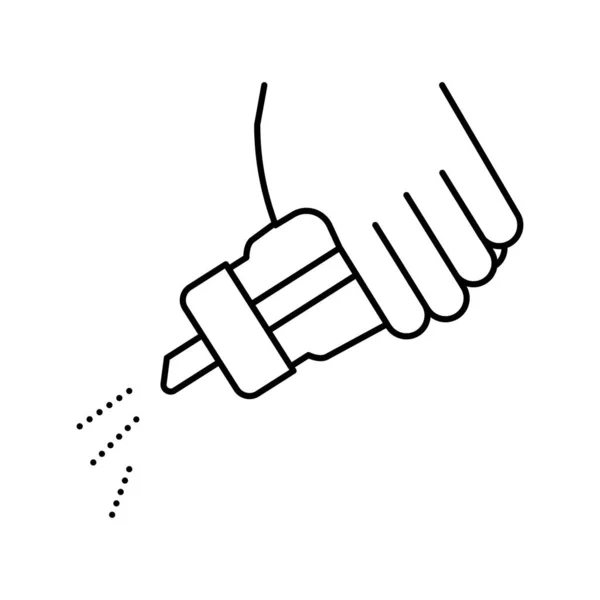 Main salage plat ligne icône vectoriel illustration — Image vectorielle