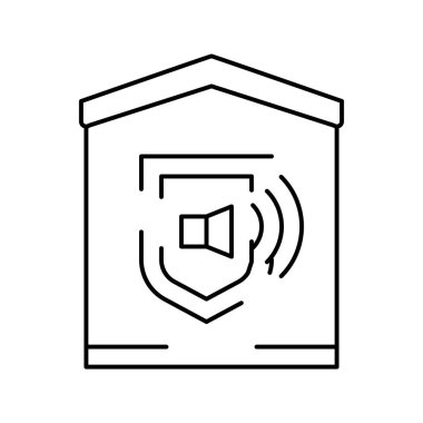 ev ses sinyalizasyon çizgisi simgesi vektörü izole çizimi