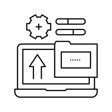 dizin dizüstü dizüstü dizin çizgisi ikon vektör illüstrasyon işareti