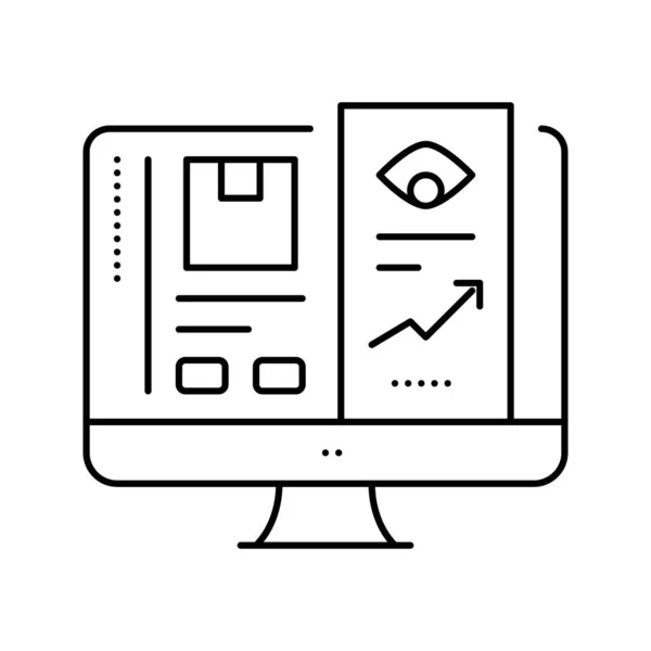 Linha de revisão on-line ícone ilustração vetorial — Vetor de Stock