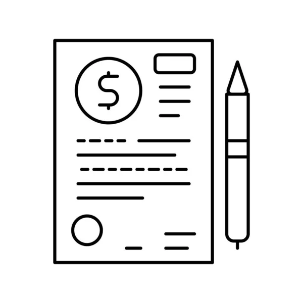 Finansiella avtal linje ikon vektor illustration — Stock vektor