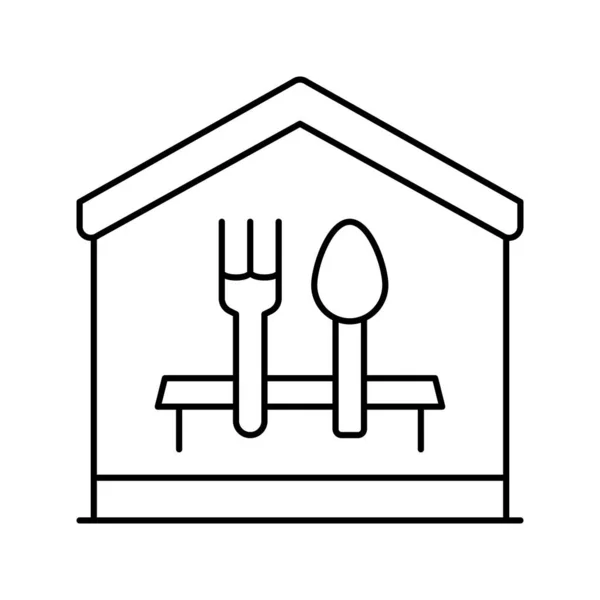 Home dinner line icon vektor illustration — Stockvektor