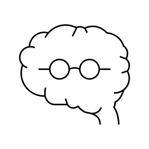 Cerveau geek ligne icône vecteur illustration signe — Image vectorielle