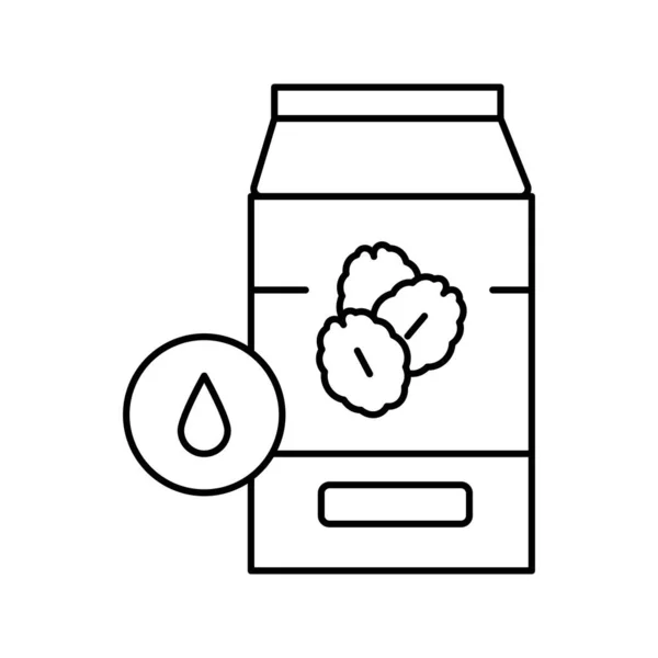 Illustration vectorielle de ligne d'emballage d'avoine de lait — Image vectorielle