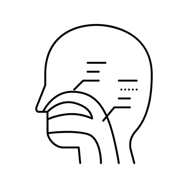 Pasajes nasales línea icono vector ilustración — Vector de stock