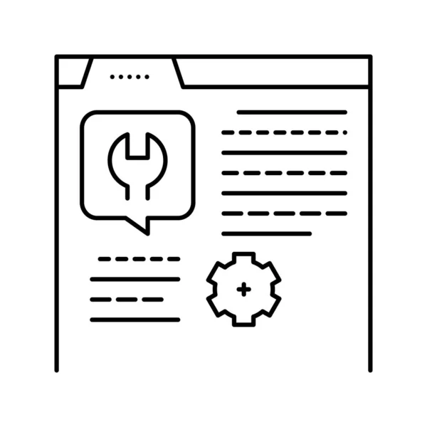 Configuración línea de instrucciones icono vector ilustración — Vector de stock