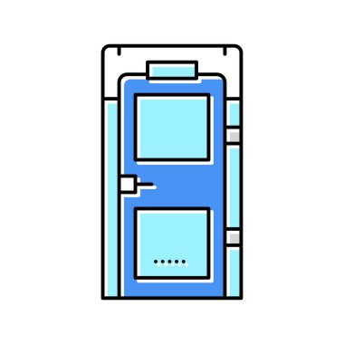 Müzik festivali renk ikonu illüstrasyonunda biyo tuvalet