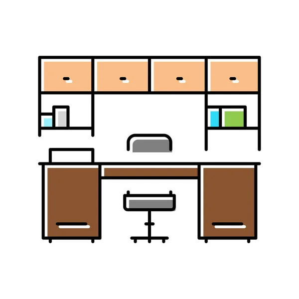 Cabinet furniture color icon vector illustration — Stock Vector