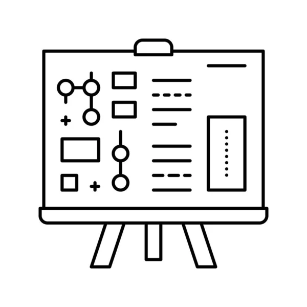 Informe técnico línea icono vector ilustración — Vector de stock