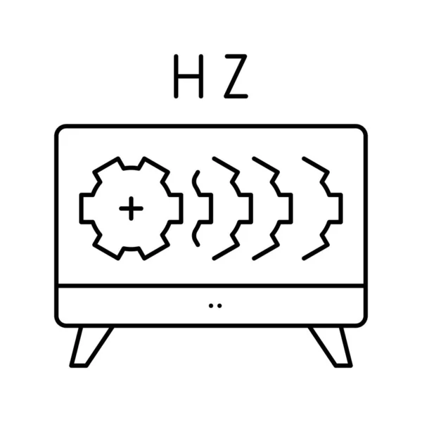 Hz beállítások és tesztmonitor vonal ikon vektor illusztráció — Stock Vector