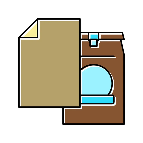 Food paper bag color icon vector illustration — 스톡 벡터