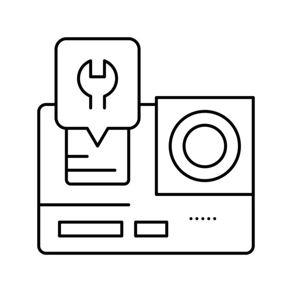 Ir pro cámara reparación línea icono vector ilustración — Vector de stock