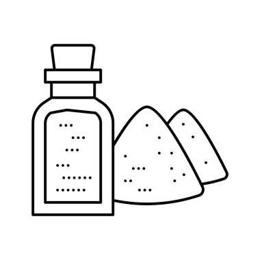 biber siyahı, yeşil ve kırmızı yığın çizgi ikon vektör illüstrasyonu