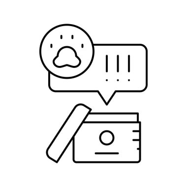 Hayvan çizgisi ikon vektör illüstrasyonu üzerinde krem testi