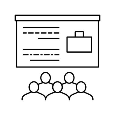 iş konferansı toplantı hattı ikon vektör illüstrasyonu