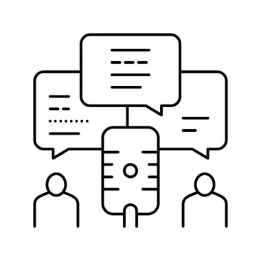 tartışma radyo kanalı çizgi ikon vektör illüstrasyonu