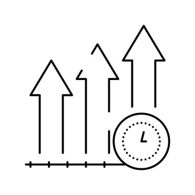 büyüme üretkenlik çizgisi ikonu vektör illüstrasyon işareti