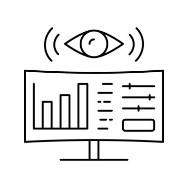 İzleme sistemi çizgi simgesi vektör çizimi