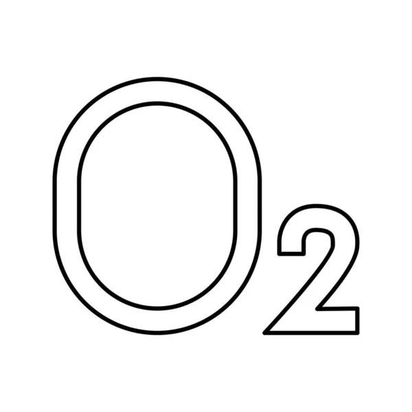 O2氧线图标矢量图解 — 图库矢量图片