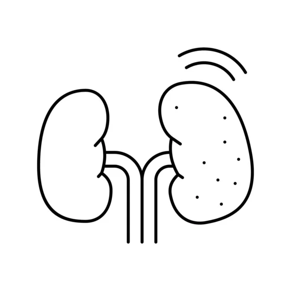 Cancer kidney line icon vector illustration — Stock Vector