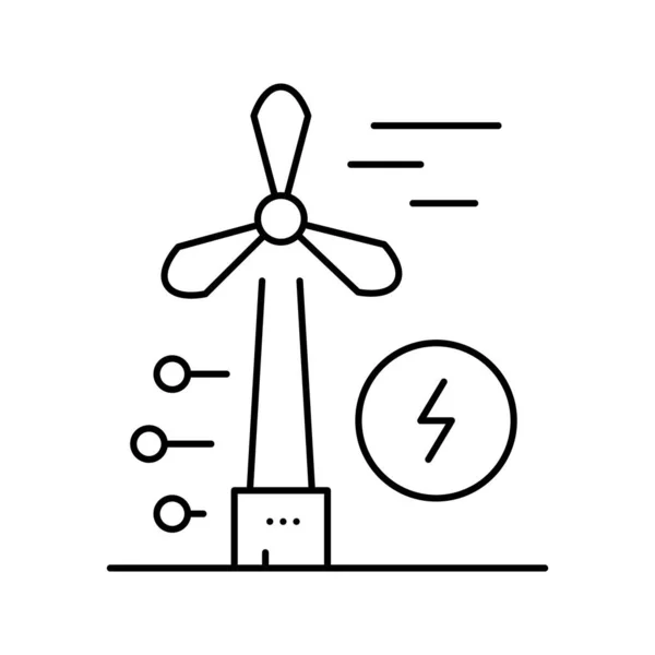 Energia turbina linha ícone vetor preto ilustração — Vetor de Stock