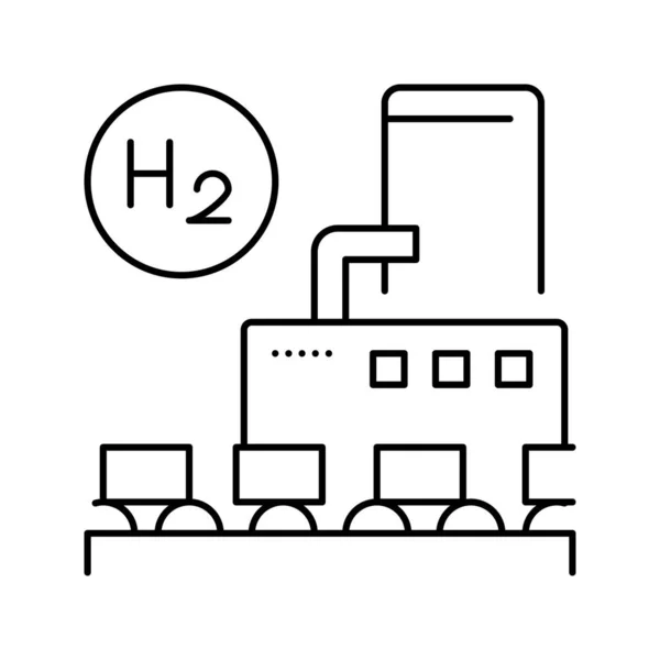 Использование в пищевой промышленности иконок иконок линии водорода — стоковый вектор