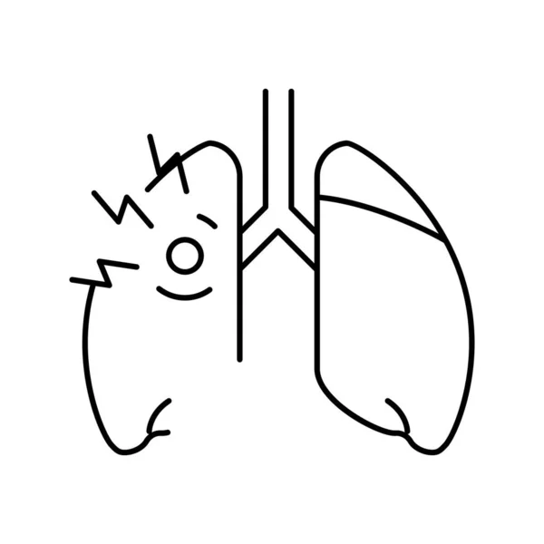 Astma av barn linje ikon vektor illustration — Stock vektor