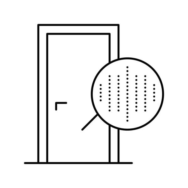 Fineer materiaal deur lijn pictogram vector illustratie — Stockvector