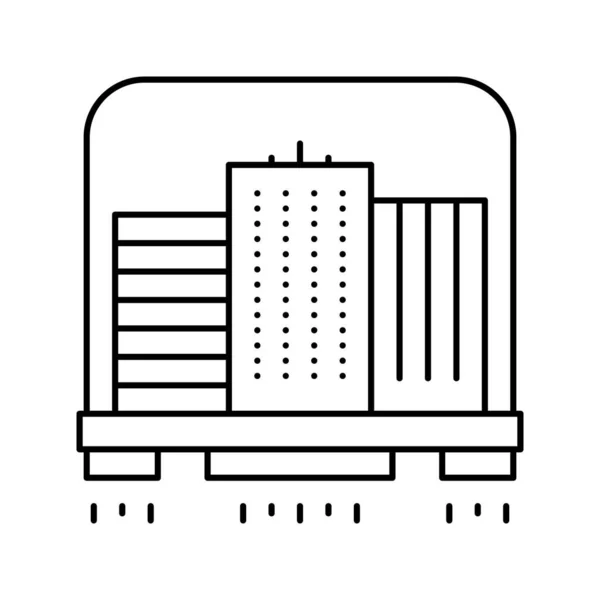 Stad vliegende lijn pictogram vector illustratie — Stockvector