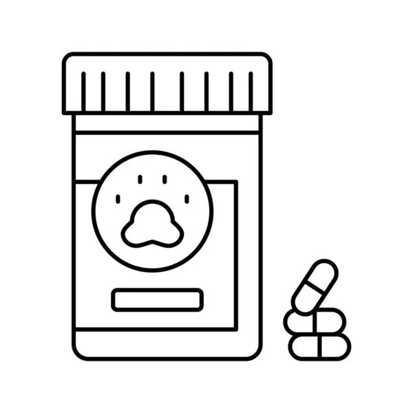 Medicamentos sedativos para animais de estimação linha ícone vetor ilustração —  Vetores de Stock