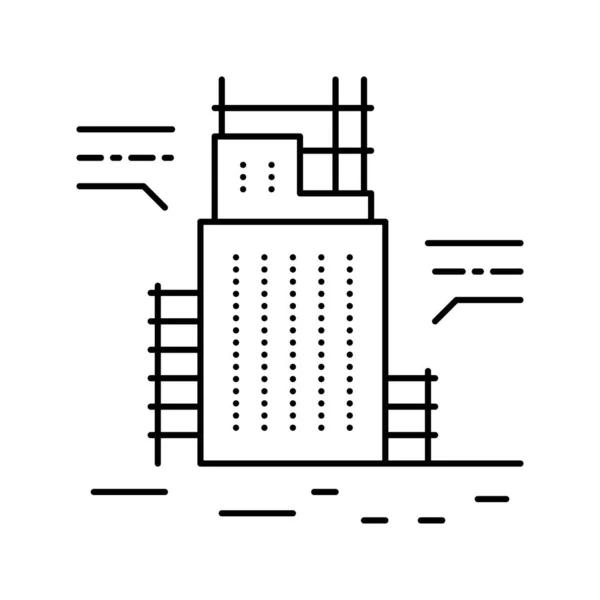 Κτίριο μηχανική γραμμή εικονίδιο διανυσματική απεικόνιση — Διανυσματικό Αρχείο