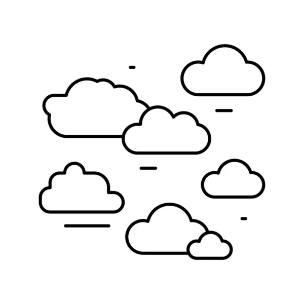 Naturalne chmury linia ikona wektor ilustracja — Wektor stockowy