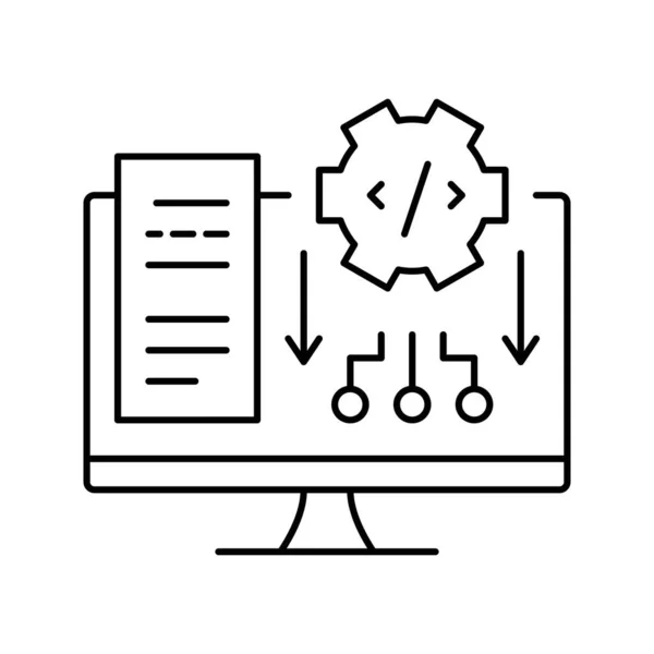 Sistema de software línea icono vector ilustración — Vector de stock