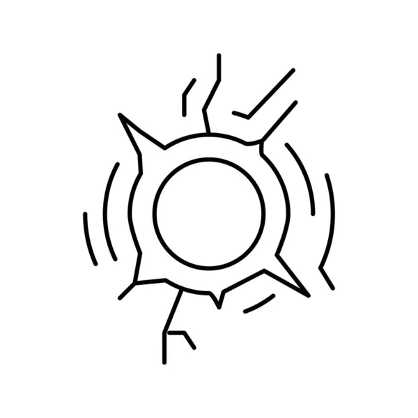Illustration vectorielle d'icône de ligne de trou de balle — Image vectorielle