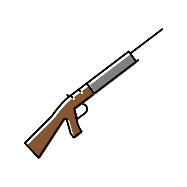 Schrotflinte Waffe Farbe Symbol Vektor Illustration — Stockvektor