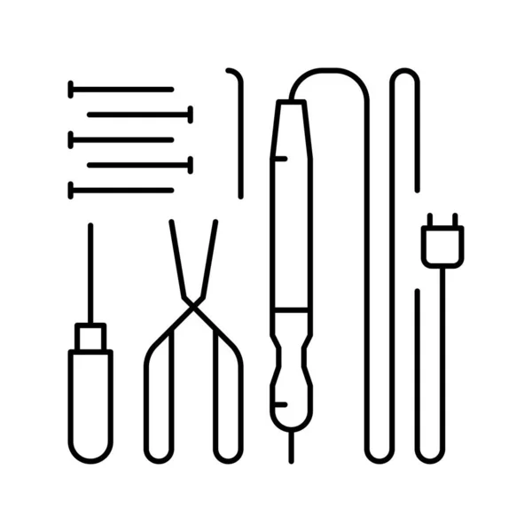 Werkzeuge für die Reparatur Elektronik Linie Symbol Vektor Illustration — Stockvektor