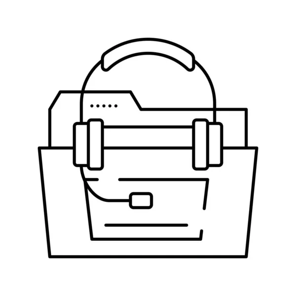 Línea de soporte en línea icono vector ilustración — Archivo Imágenes Vectoriales